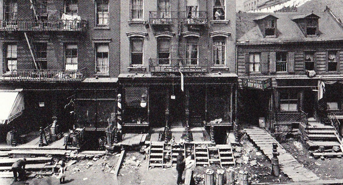 Who planned, funded, and built the tenements of NYC?